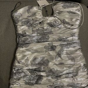 Zara Dress draped with metallic thread